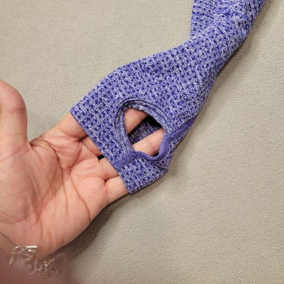 Gymshark Vital Seamless Long Sleeve Crop Top Indigo Purple Size M - Picture 6 of 7